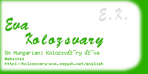 eva kolozsvary business card